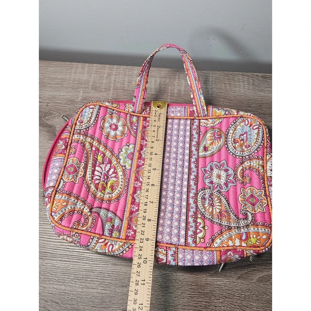Modella Pink Paisley Quilted Makeup Bag Travel Organizer Cosmetic Case